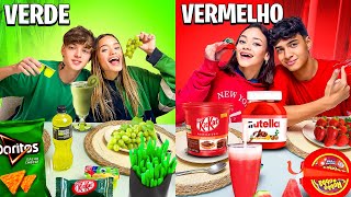 COMENDO VERMELHO VS VERDE POR 24 HORAS [upl. by Eidob]