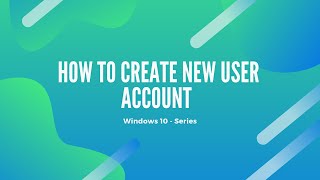 Windows 10 How to Create a New User Account [upl. by Einner]