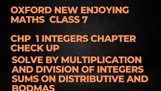 Oxford New Enjoying Mathematics Class 7 chapter Check up [upl. by Tarryn164]