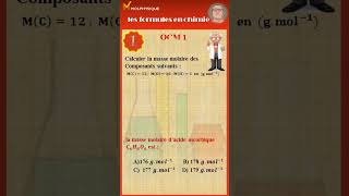 masse molaire atomique masse molaire moléculaire définition relations chimie qcm [upl. by Lehcor808]