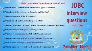 Java Database ConnectivityJDBC Interview Questions – 110 out of 140 [upl. by Sew]