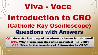 Cathode Ray Oscilloscope  Viva Voce  Practical File [upl. by Eillek]