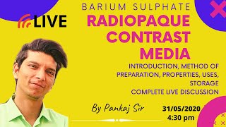 RadiOpaque contrast media  Barium Sulphate inorganic chemistry lecture d pharma [upl. by Lisk343]