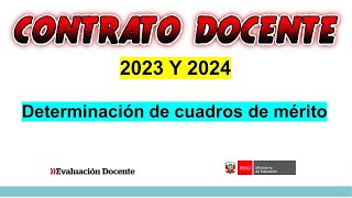 PROCESO DE CONTRATO DOCENTE 2023 Y 2024 [upl. by Ahsimaj543]