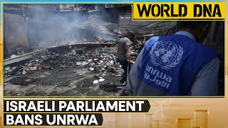 IsraelHamas War Israeli Parliament Votes To Ban UN Palestinian Refugee Agency  World DNA  WION [upl. by Assetniuq]