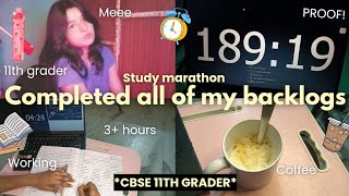 Completed ALL of my backlogs📚 STUDY MARATHON🫐  CBSE 11th grader  PCB stream  Avika Goel ⭐ [upl. by Nerita297]