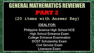 GENERAL MATH REVIEWER Part 2 for ALL Standard amp National Exams [upl. by Lovel]