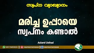 Swapna vyakyanam  മരിച്ച ഉപ്പയെ സ്വപ്നം കണ്ടാൽ  Latest Islamic Speech  Muneer Aslami Usthad [upl. by Hahn]