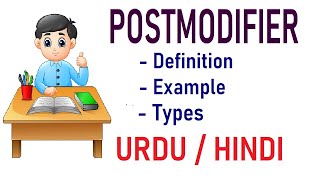 What are Postmodifiers Types of Postmodifiers Urdu  Hindi [upl. by Arhez]