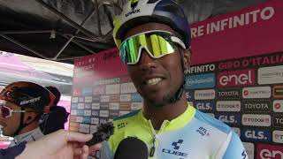 Biniam Girmay  Interview at the start  Stage 4  Giro dItalia 2024 [upl. by Suoivatram]