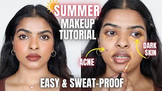 ultimate SUMMER MAKEUP TUTORIAL for everyday office college  SWEATPROOF 💦  Shalini Mandal [upl. by Harve]