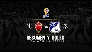 Patriotas vs Millonarios resumen y goles 13  Fecha 15 Liga Águila 2019I [upl. by Aitital979]