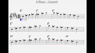 A Concert Blues  B Blues Bb Instruments [upl. by Ileane]