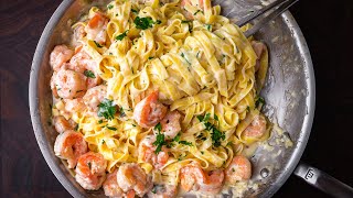 How To Make Creamy Shrimp Alfredo In Under 30 Minutes [upl. by Tamanaha195]