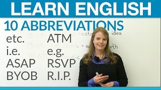 Learn English 10 abbreviations you should know [upl. by Kindig]