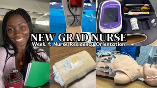 MY FIRST WEEK AS A NEW GRAD ICU NURSE  Nurse Residency Orientation [upl. by Netsirhc574]