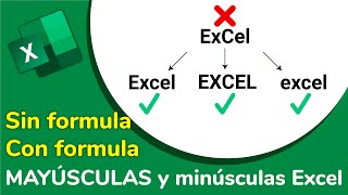 convertir texto en mayúsculas y minúsculas en Excel con formula y sin formula  fácil [upl. by Lyontine181]