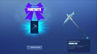 FORTNITE FROZEN AXE SOUND AND GAMEPLAY 14 DAYS OF FORTNITE DAY 11 REWARD [upl. by Billmyre]