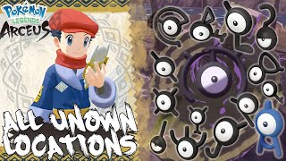 All 28 Unown Locations In Pokemon Legends Arceus Complete Walkthrough With Maps No Commentary [upl. by Hsemin]