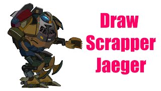 Drawing Scrapper Jaeger  Pacific Rim Uprising Speed Painting [upl. by Comstock29]