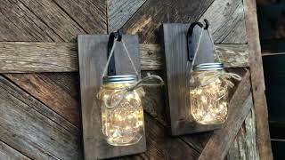 DIY Mason Jar Wall Sconce Lights or Lanterns by Farmhouse Forged [upl. by Charlena]