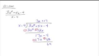 Dividing Polynomials by Polynomials Long Division [upl. by Eelannej138]