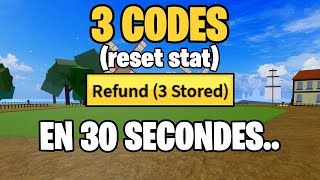 TOUS LES CODES RESET STAT EN 30 SECONDES Blox Fruits [upl. by Bose]