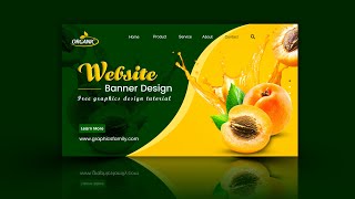 Professional Website Banner Design  Adobe Photoshop [upl. by Kelton833]