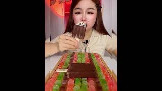 Asmr eating chocolate ice cream flavor milk Crispy delicious short video [upl. by Nesmat359]