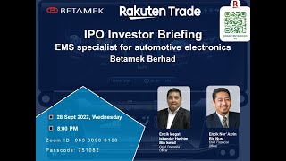 IPO Investor Briefing Betamek Bhd  Highlights [upl. by Danni]