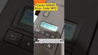 CANON G3020 ERROR 1472 fix printer canon [upl. by Amitie]