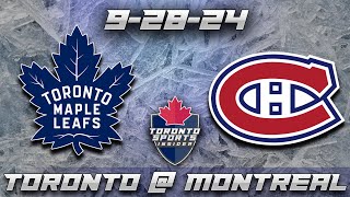 92824 Toronto Maple Leafs vs Montreal Canadiens Game Audio  NHL Preseason Gamecast amp Chat [upl. by Laira823]