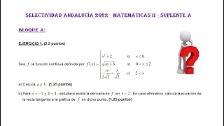 Selectividad Andalucía 2022 Suplente A Ciencias Bloque A Funciones 1 Matemáticas II [upl. by Utas]