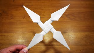 How To Make a Paper Kunai Shuriken Ninja Star  Origami [upl. by Schaaff]