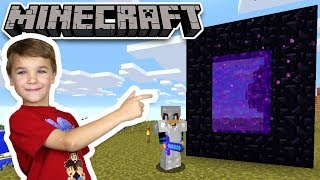 BUILDING A NETHER PORTAL in MINECRAFT SURVIVAL MODE [upl. by Dirgni]