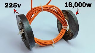 I turn copper wire and magnet into225v 16000w generator viralvideo experiment [upl. by Remlap]