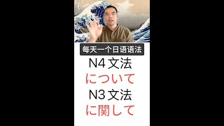 日语N3语法「に関して」N3语法「について」3分钟讲完 看动漫学日语 [upl. by Nahtan424]