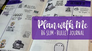 Bullet Journal Plan with me  Halloween week  B6 Slim Stalogy [upl. by Ahsilet]