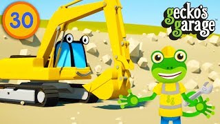 Excavators For Children  Geckos Garage  Construction Trucks For Kids  Educational Videos [upl. by Yticilef154]