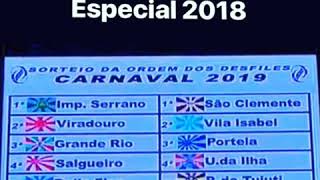 Ordem dos desfiles das escolas de samba do Rio de janeiro para 2019 [upl. by Agem]