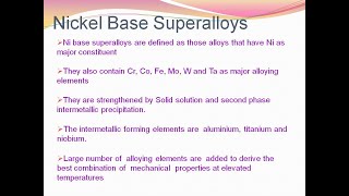 Ni base superalloys [upl. by Thalia]