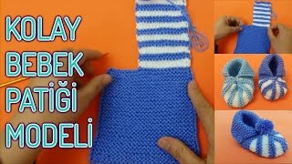 KOLAY BEBEK PATİĞİ MODELİ  YAPILIŞI │Şiş Örgü  Anlatımlı Video [upl. by Fen]