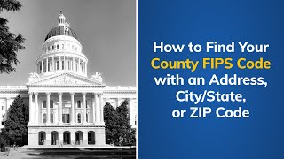 How to Find Your County FIPS Code with an Address CityState or ZIP Code  Tutorial [upl. by Aekerly]