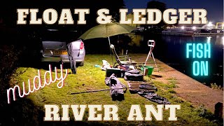 Fishing On The River Ant Norfolk Broads UK Angling From The Bank With Float amp Ledger Rods At Night [upl. by Ecertal]