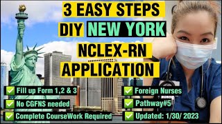 3 Easy Steps  DIY New York NCLEXRN Application Updated 2023  NYSED  No CGFNS needed [upl. by Judah]