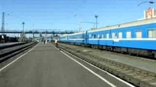 Train Novosibirsk  Almaty arriving at Barnaul [upl. by Notxam113]