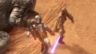 Jango Fett extendeddeleted death scene with finished VFX best version [upl. by Weiler]