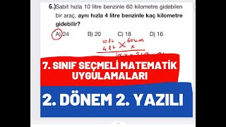 7 Sınıf Seçmeli Matematik Uygulamaları 2 Dönem 2 Yazılı Soruları [upl. by Yelwah]