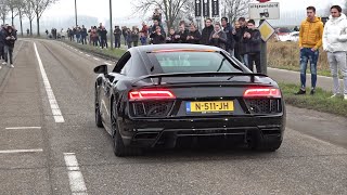 Audi R8 V10 Plus with Quicksilver Exhaust LOUD Revs Accelerations Downshifts [upl. by Ailalue]