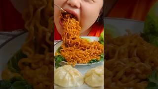 Momos and 2xRamen bite🤤🤤 shots eatingsounds youtubefeed youtubeshorts momos ramen n [upl. by Brigida]